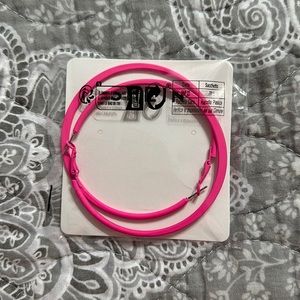 Hot pink hoop earrings